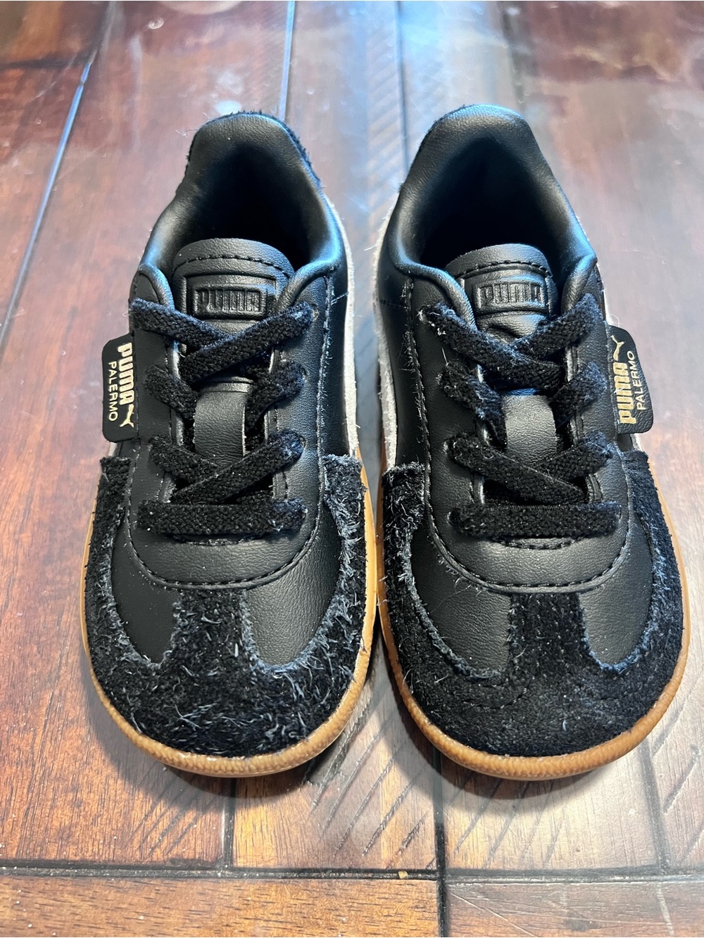 Puma Kids Black and Tan Palermo Sneakers